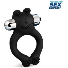 Кольцо эрекционное с вибрацией «VIbe Ring», цвет черный, материал силикон, Sex Expert SEM-55257, диаметр 3 см.