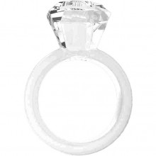Эрекционное кольцо в виде перстня «Diamond Cock Ring» с ограненным камнем, Chisa novelties CN-100310951, из материала TPR, цвет Прозрачный