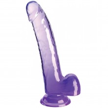 Гелевый реалистичный фаллоимитатор «King Cock Clear» с мошонкой, цвет фиолетовый, 5471660000, длина 24.8 см.