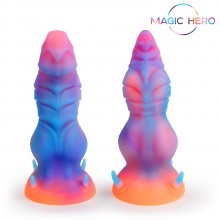 Фаллоимитатор фэнтезийный «Amazing Toys», светится в темноте, материал силикон, Magic Hero MH-13022, цвет мульти, длина 20 см.