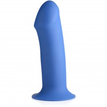 Гибкий пластичный фаллоимитатор «Squeeze-It Thick Phallic Dildo», цвет синий, XR Brands XRAG473-Blue, из материала Силикон, длина 17.5 см., со скидкой