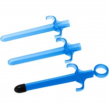 Набор из 3 шприцов для лубриканта «Trinity Vibes Lube Launcher», цвет голубой, XR Brands XRVF804-Blue, длина 14 см., со скидкой