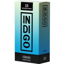 Презервативы «INDIGO Сlassic № 15» классические, 15 штук, Indeep classic № 15, из материала Латекс, цвет Бесцветный, длина 18 см.