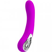 Гладкий изогнутый вибратор «Pretty Love Alston», цвет фиолетовый, Baile BI-014412, длина 20 см., со скидкой