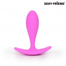 Втулка анальная «Sexy Friend Love Play» с ограничителем, цвет розовый, материал силикон, SF-70295, длина 7.4 см., со скидкой