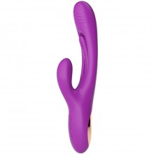 Вибратор-кролик для точки G ударный «G-Hit Patting Vibrator» с тройной стимуляцией, цвет фиолетовый, Eroticon ZD037-PU, длина 24 см.