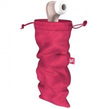 Мешочек для хранения вибромассажера «Treasure Bag L Pink», цвет розовый, Satisfyer 4059990, из материала Нейлон, длина 26 см., со скидкой