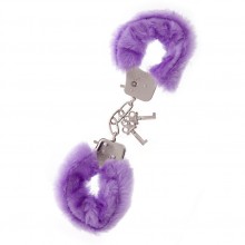 Меховые наручники «METAL HANDCUFF WITH PLUSH LAVENDER», Dream Toys 160035, из материала Искусственный мех, цвет Фиолетовый, диаметр 6 см., со скидкой