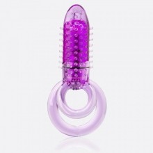 Виброкольцо с подхватом мошонки «Double O 8 Purple», цвет фиолетовый, Screaming O DBL08-PU-101