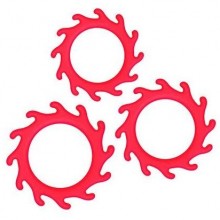 Набор из 3 красных эрекционных колец «Renegade Gears», цвет красный, NSN-1116-96, из материала Силикон