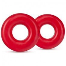 Набор из 2 красных эрекционных колец «Donut Rings Oversized», Blush Novelties BL-00988, цвет Красный