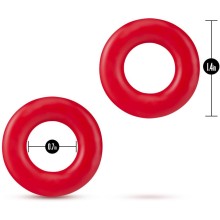 Набор из 2 красных эрекционных колец «Stay Hard Donut Rings», Blush Novelties BL-00898, из материала TPE, длина 3.56 см., со скидкой