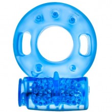 Эрекционное виброкольцо «Reusable Cock Ring», Blush Novelties BL-30602, из материала TPE, цвет Синий, диаметр 3.8 см., со скидкой