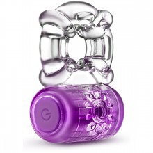 Фиолетовое эрекционное виброкольцо «One Night Stand Vibrating C-Ring», Blush novelties BL-30811, из материала TPE, цвет Фиолетовый, длина 5.7 см., со скидкой