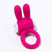 Эрекционное кольцо на пенис с клиторальной стимуляцией «Зайчик» с вибрацией, материал силикон, цвет розовый, Сима-Ленд 7618983, коллекция Оки-Чпоки