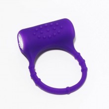 Эрекционное виброкольцо с пупырышками, цвет фиолетовый, Сима-Ленд 7618981, диаметр 3.2 см.