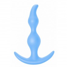 Анальная пробка с ограничителем «Bent Anal Plug First Time», цвет голубой, Lola Games 5002-02lola, длина 13 см.