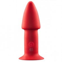 Конический анальный вибромассажер «One Touch Rechargeable Silicone Butt Plug 5inch», цвет красный, NMC 111787, длина 12.7 см., со скидкой