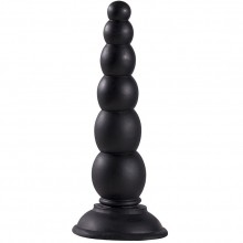 Анальная пробка-елочка «MenzStuff Beaded Probe», 16.5 см, цвет черный, Dream Toys 20713, из материала ПВХ, длина 16.5 см.