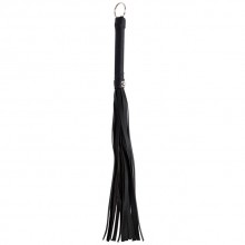 Черный флоггер «Whip» с узкими лентами, Blush Novelties 520123, из материала ПВХ, длина 39.5 см., со скидкой