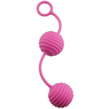 Вагинальные шарики с ребристым рельефом, цвет розовый, Dream Toys 20574, длина 20.3 см., со скидкой