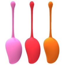 Набор из 3 разноцветных вагинальных шариков «Kegel Exercise Set», силикон, Dream Toys 21620, длина 14.3 см.