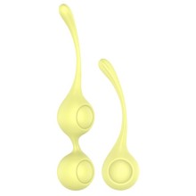 Набор желтых вагинальных шариков «Candy Shop Lemon Squeeze», силикон и ABS-пластик, Dream Toys 21818, цвет Желтый, длина 17.8 см., со скидкой
