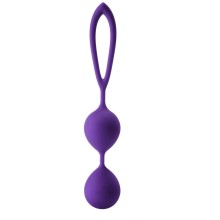 Фиолетовые вагинальные шарики «Flirts Kegel Balls» с петелькой, силикон, Dream Toys 21998, цвет Фиолетовый, длина 17 см.
