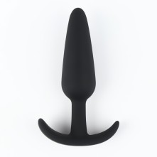 Классическая черная анальная пробка Soft-touch,общая длина 10 см., Оки-Чпоки 7577479, цвет Черный, длина 10 см.