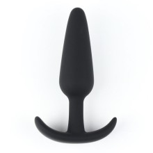 Черная силиконовая анальная пробка Soft-touch, общая длина 12.5 см., Оки-Чпоки 7577480, цвет Черный, длина 12.5 см.