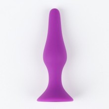 Фиолетовая коническая силиконовая анальная пробка «Soft-touch», общая длина 13 см., Оки-Чпоки 7577485, бренд Сима-Ленд, длина 13 см., со скидкой