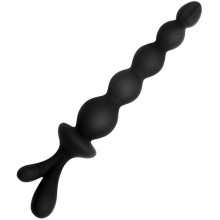Черная анальная цепочка в форме лочки, рабочая длина 15.4 см, I-Moon my-804, из материала Силикон, цвет Черный, длина 23.4 см.