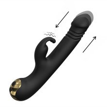 Сексуальный вибратор «Comes and Comes» с поступательными движениями, цвет черный, shd-s522, бренд S-HANDE, длина 22.5 см.