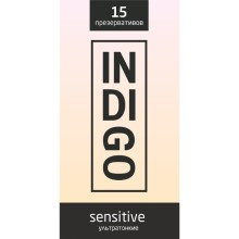 Презервативы «sensitive ультратонкие», 15 штук, indigo sensitive № 15, из материала Латекс, цвет Прозрачный, длина 18 см., со скидкой