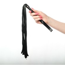 Черная плеть из эко-кожи с витой ручкой, длина 55 см., Оки-Чпоки 9269535, бренд Сима-Ленд, из материала Искусственная кожа, длина 55 см.