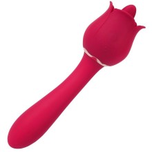Вибратор женский «Rose Pro 6», в виде розы, S-hande shd-s361-6, из материала Силикон, цвет Красный, длина 21.4 см.