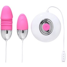 Розовые интимные виброяйца с проводным пультом, Оки-Чпоки 7618992, бренд Сима-Ленд, из материала Силикон, диаметр 2.3 см.