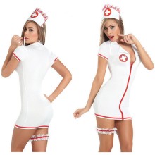 Эротический ролевой костюм соблазнительной медсестрички, размер XS/S, OEM, цвет Белый, длина 64 см.