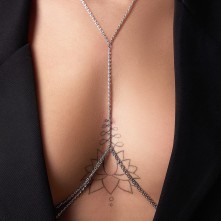 Оригинальная серебристая цепочка на грудь «Оки-Чпоки», размер S/M, Сима-Ленд 9424681, из материала Металл, цвет Серебристый
