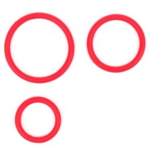Набор из 3 красных эрекционных колец «Оки-Чпоки», Сима-Ленд 9919744, из материала TPE, диаметр 6.5 см.
