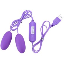 Фиолетовые гладкие виброяйца для стимуляции эрогенных зон, Оки-Чпоки 9857302, из материала Пластик АБС, цвет Фиолетовый