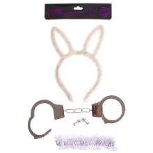 Эротический набор «Я твоя зайка»: ободок, наручники, повязка, Страна Карнавалия 5197019, бренд Сима-Ленд, цвет Белый, со скидкой