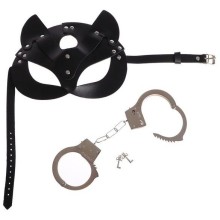 Эротический набор «Твоя кошечка»: маска и наручники, Страна Карнавалия 6972123, бренд Сима-Ленд, из материала Искусственная кожа