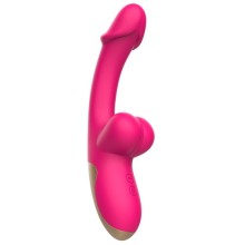 Вибромассажер-кролик «Whale P» для точки G с имитацией мошонки, 10 режимов вибрации, I-Moon my-236, из материала Силикон, цвет Розовый, длина 21 см.