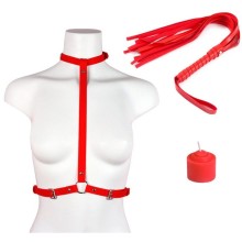 Эротический БДСМ-набор «Вожделение» из 3 предметов, Сима-Ленд 10229153, цвет Красный, со скидкой