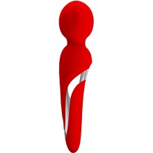 Массажер-wand «Walter» с металлическими элементами, цвет красный, Baile BI-014622-2, коллекция Pretty Love, длина 21.6 см.