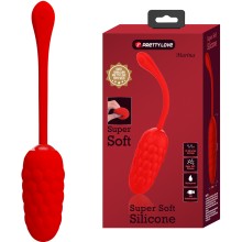 Виброяйцо «Super Soft - Marina», ребристое, цвет красный, Baile BI-014708-2, из материала Силикон, коллекция Pretty Love, длина 19.7 см., со скидкой
