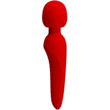 Силиконовый массажер-wand «Super Soft - Meredith», цвет красный, Baile BI-014668-2., длина 21.5 см.