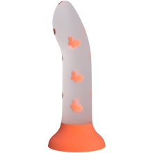 Светящийся в темноте фаллоимитатор «Pretty Love Magical Nightfall», цвет белый с оранжевым, Baile BW-008120NY, из материала Силикон, цвет Оранжевый, длина 17 см., со скидкой