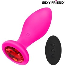 Втулка с вибрацией «Love play» с пультом ДУ, цвет розовый, sf-70490-16, бренд Sexy Friend, длина 9 см., со скидкой